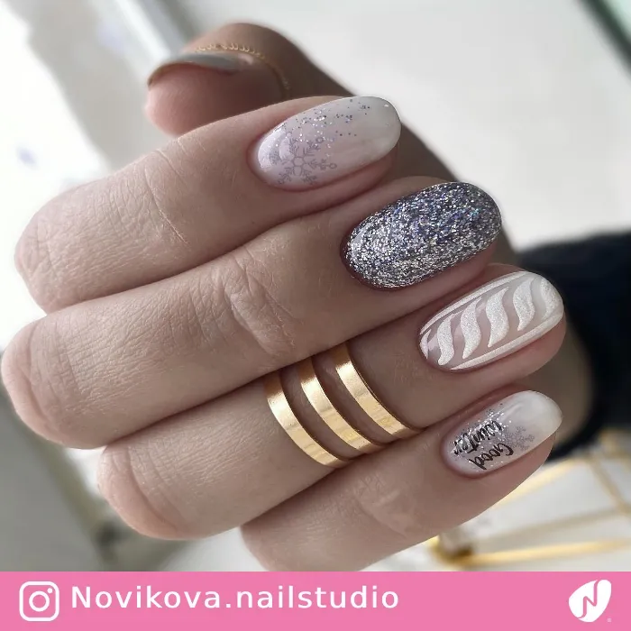 Snowflake Textured Nails
